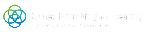 Logo for Barnes Plumbing and Heating with a green and blue interlocking circles design on a light background.